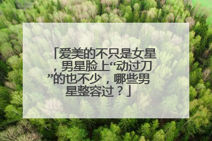 爱美的不只是女星，男星脸上“动过刀”的也不少，哪些男星整容过？