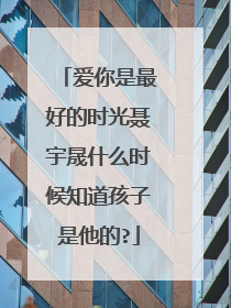 爱你是最好的时光聂宇晟什么时候知道孩子是他的?