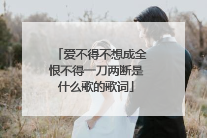 爱不得不想成全恨不得一刀两断是什么歌的歌词