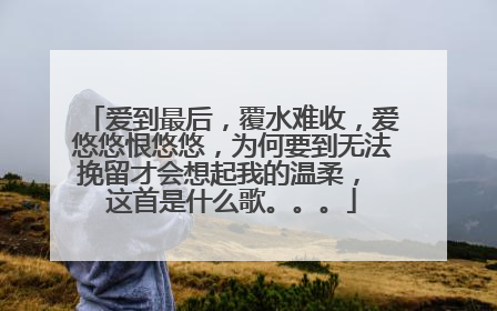 爱到最后，覆水难收，爱悠悠恨悠悠，为何要到无法挽留才会想起我的温柔， 这首是什么歌。。。