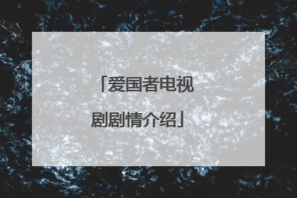 爱国者电视剧剧情介绍