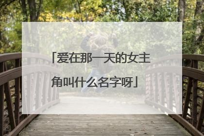 爱在那一天的女主角叫什么名字呀