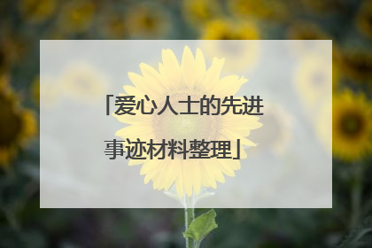 爱心人士的先进事迹材料整理