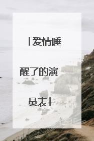 爱情睡醒了的演员表