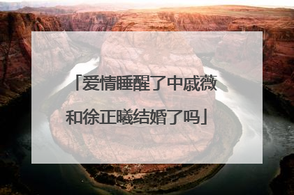 爱情睡醒了中戚薇和徐正曦结婚了吗