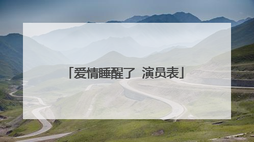 爱情睡醒了 演员表