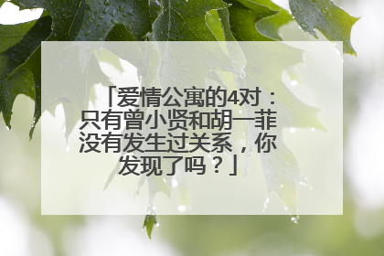 爱情公寓的4对：只有曾小贤和胡一菲没有发生过关系，你发现了吗？