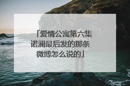 爱情公寓第六集诺澜最后发的那条微博怎么说的