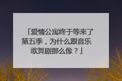 爱情公寓终于等来了第五季，为什么跟音乐歌舞剧那么像？