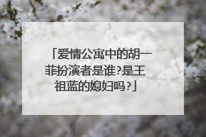 爱情公寓中的胡一菲扮演者是谁?是王祖蓝的媳妇吗?