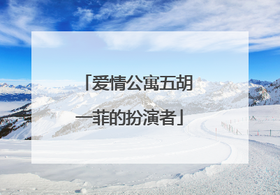 爱情公寓五胡一菲的扮演者