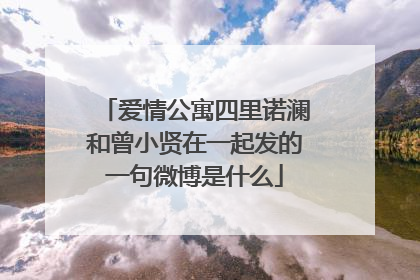 爱情公寓四里诺澜和曾小贤在一起发的一句微博是什么