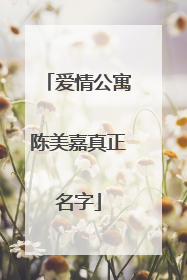 爱情公寓陈美嘉真正名字