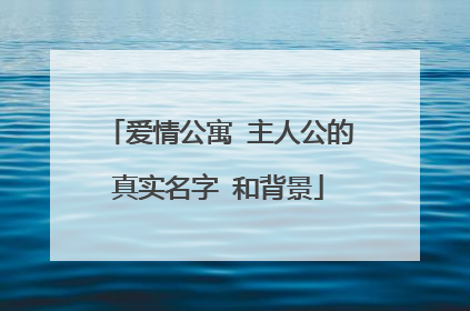爱情公寓 主人公的真实名字 和背景
