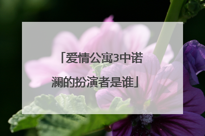 爱情公寓3中诺澜的扮演者是谁
