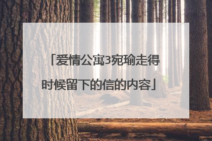 爱情公寓3宛瑜走得时候留下的信的内容