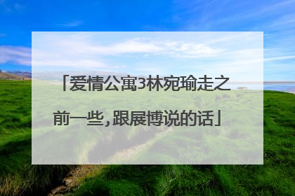 爱情公寓3林宛瑜走之前一些,跟展博说的话