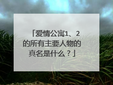 爱情公寓1、2的所有主要人物的真名是什么？