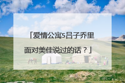 爱情公寓5吕子乔里面对美佳说过的话?