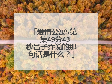 爱情公寓5第一集49分43秒吕子乔说的那句话是什么?