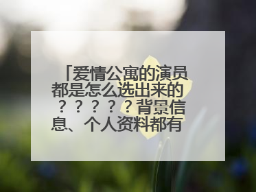 爱情公寓的演员都是怎么选出来的？？？？？背景信息、个人资料都有吗？？？