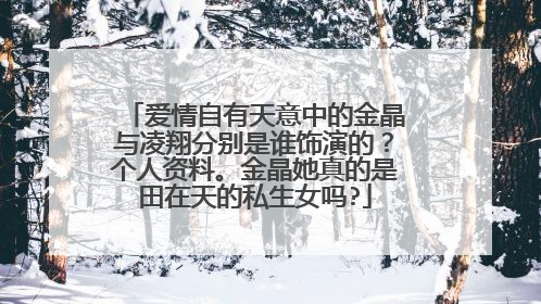 爱情自有天意中的金晶与凌翔分别是谁饰演的?个人资料。金晶她真的是田在天的私生女吗?