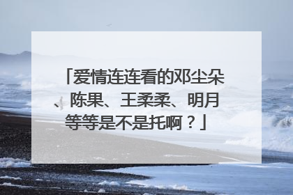 爱情连连看的邓尘朵、陈果、王柔柔、明月等等是不是托啊？