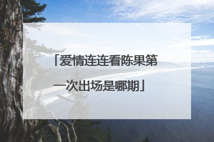 爱情连连看陈果第一次出场是哪期