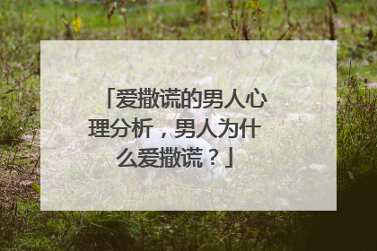 爱撒谎的男人心理分析,男人为什么爱撒谎?