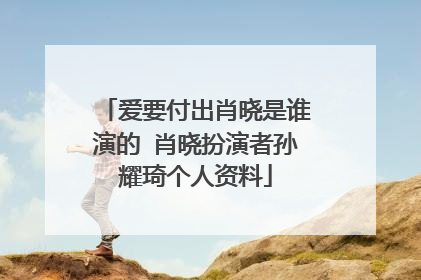 爱要付出肖晓是谁演的 肖晓扮演者孙耀琦个人资料