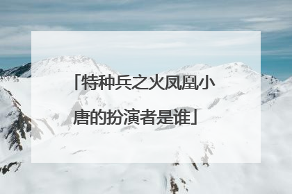 特种兵之火凤凰小唐的扮演者是谁