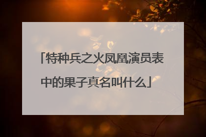 特种兵之火凤凰演员表中的果子真名叫什么