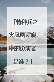特种兵之火凤凰谭晓琳的扮演者是谁?