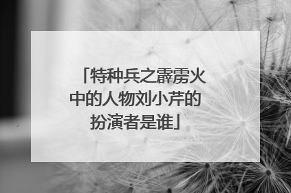 特种兵之霹雳火中的人物刘小芹的扮演者是谁