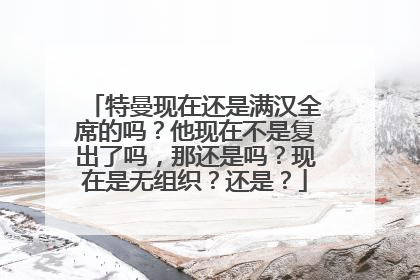 特曼现在还是满汉全席的吗？他现在不是复出了吗，那还是吗？现在是无组织？还是？