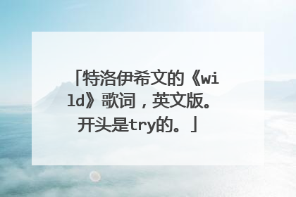 特洛伊希文的《wild》歌词,英文版。开头是try的。