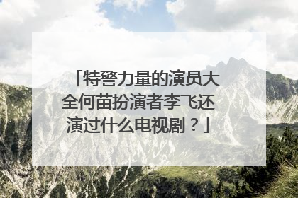 特警力量的演员大全何苗扮演者李飞还演过什么电视剧？
