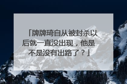 牌牌琦自从被封杀以后就一直没出现，他是不是没有出路了？