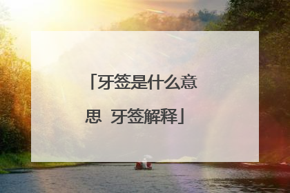 牙签是什么意思 牙签解释