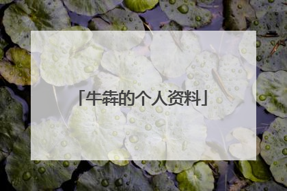 牛犇的个人资料