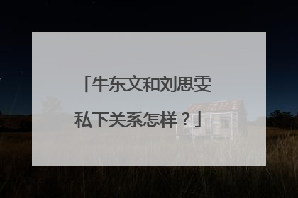 牛东文和刘思雯私下关系怎样?