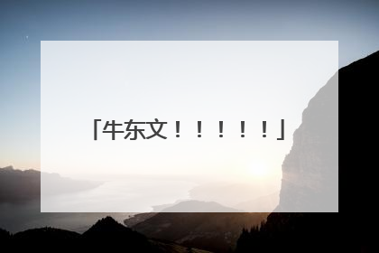 牛东文！！！！！