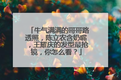 牛气满满的哥哥路透照，陈立农含奶嘴，王耀庆的发型最抢镜，你怎么看？