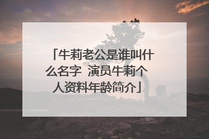 牛莉老公是谁叫什么名字 演员牛莉个人资料年龄简介
