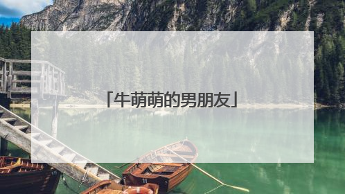 牛萌萌的男朋友
