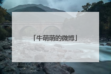 牛萌萌的微博