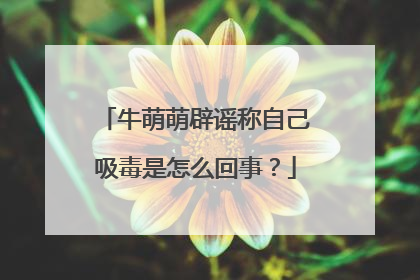 牛萌萌辟谣称自己吸毒是怎么回事?