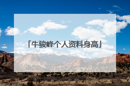 牛骏峰个人资料身高