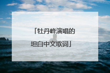 牡丹峰演唱的坦白中文歌词