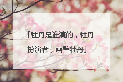 牡丹是谁演的,牡丹扮演者,画壁牡丹